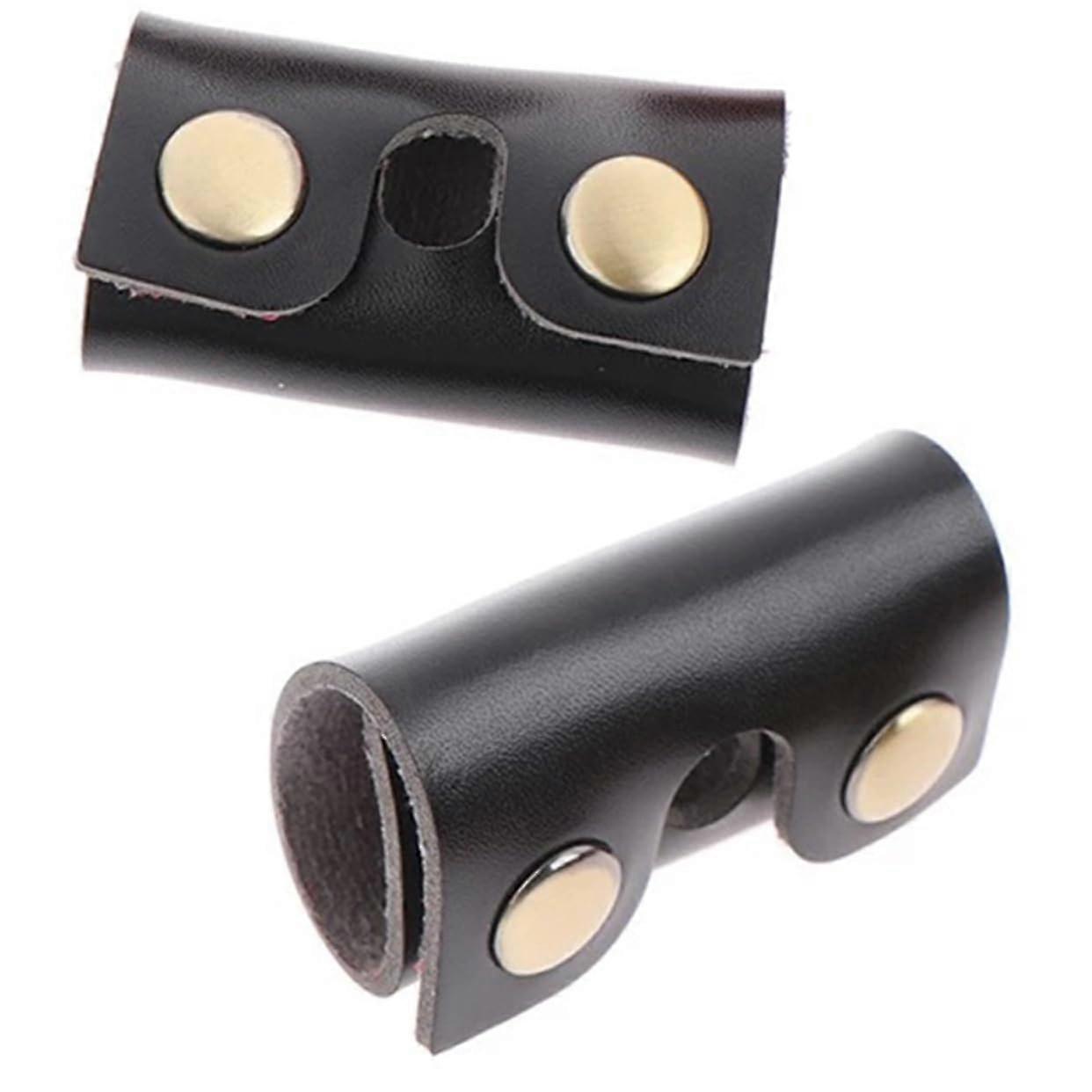 Pack of 2 Portable Leather Razor Cases, Durable Scratch-Resistant Shaving Accessories, Black Iron Protective Cover