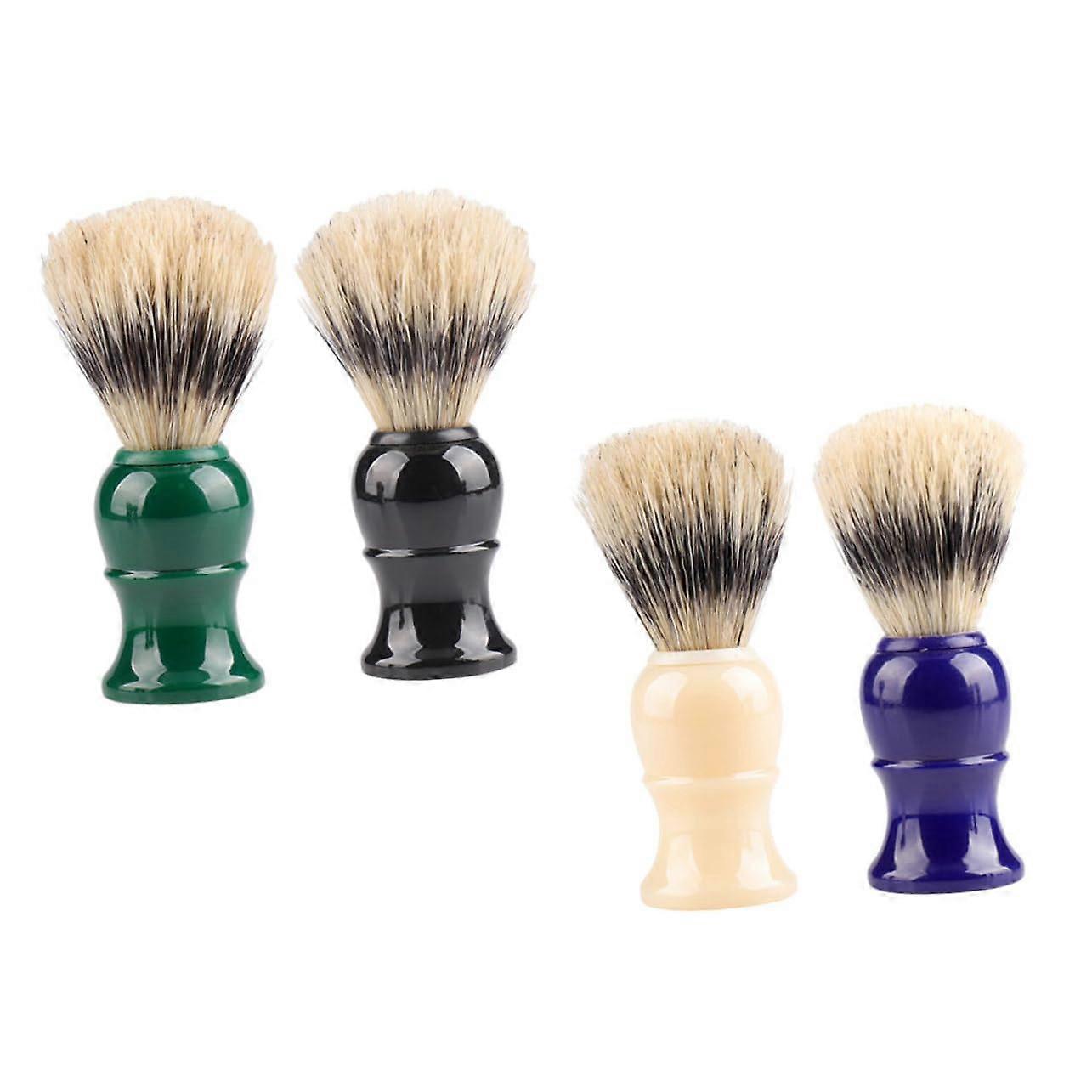 Shaving Brushes Pack of 4 Foam Cleaning Brush with Plastic Handle 10.5x3.9x3.9cm Portable Tool for Men