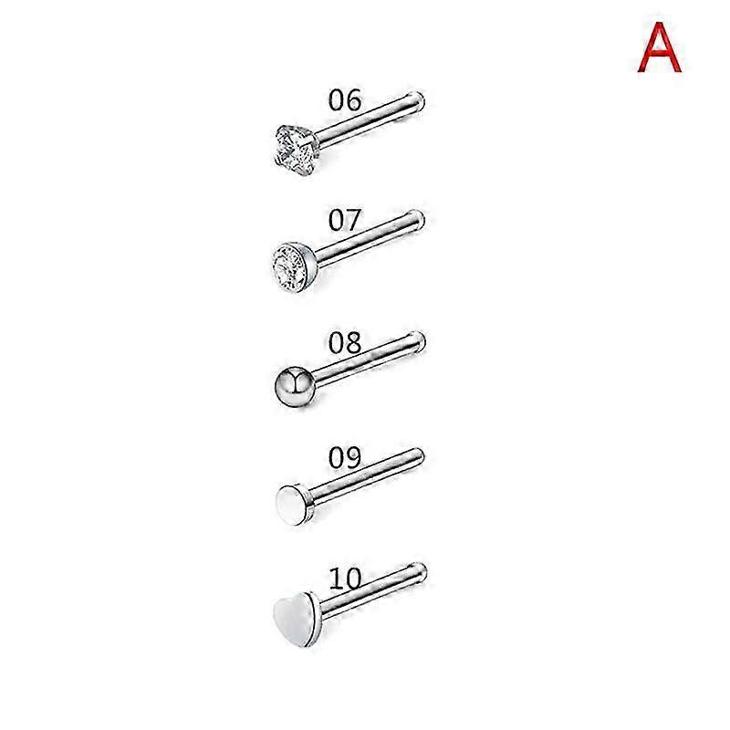 1 Set Stainless Steel Straight L Bendist Nose Ring Set Body Piercing Jewelry Hr