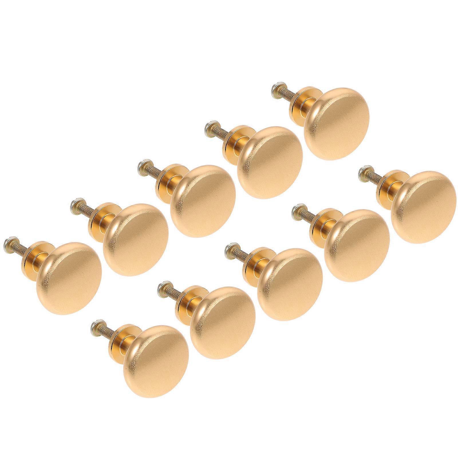 10pcs Round Single Hole Pull Knobs Solid Handles for Wardrobe Cupboard Dresser Simplistic Design Easy Installation Home Decoration