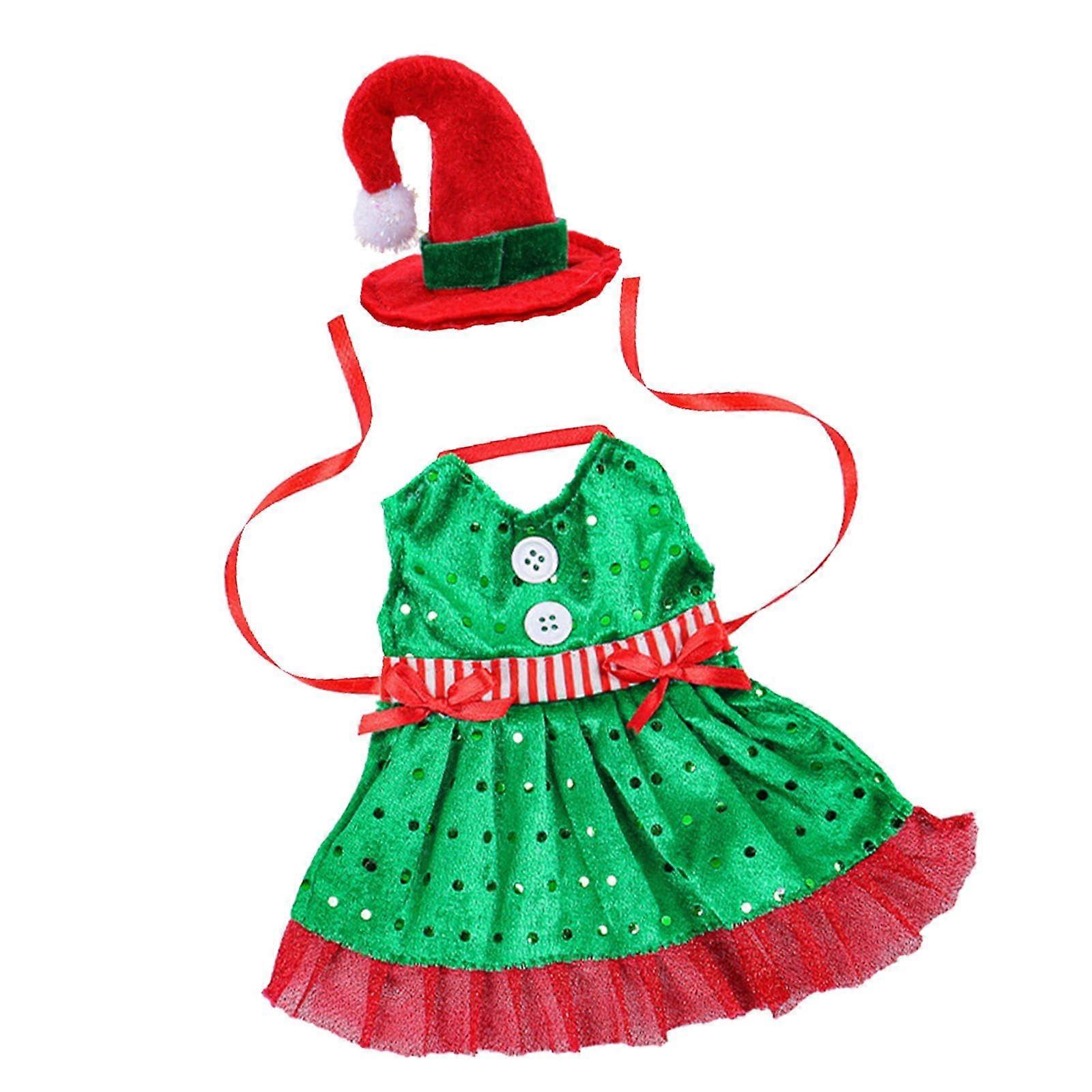 Christmas Wine Bottle Cover with Hat, Soft Christmas Elf Bottle Cover, Cute Wine Bottle Clothes for Restaurant Holiday, Women Apron Women's Apron