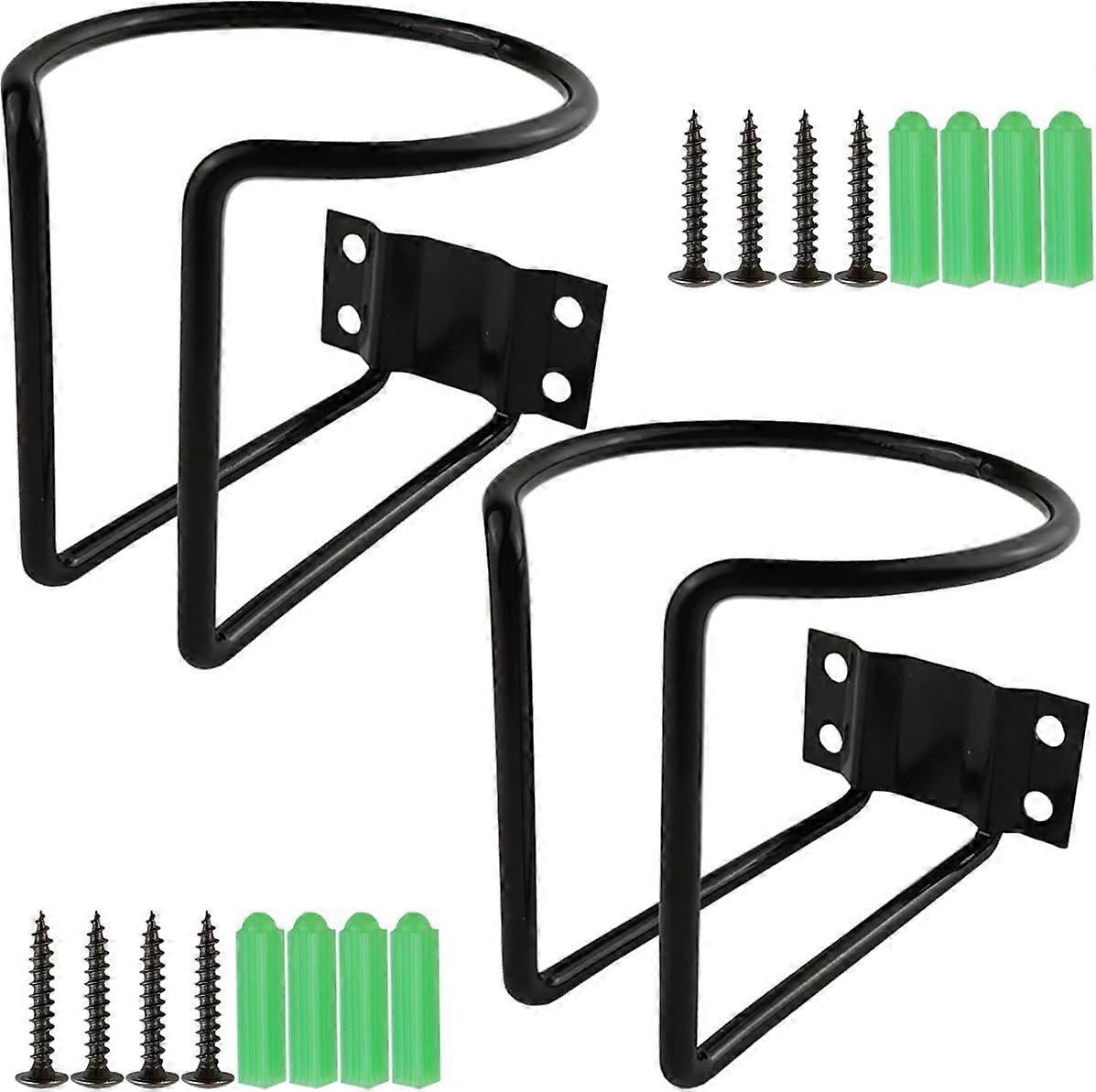 2PCS Stainless Steel Boat Cup Holders - Universal Black Coated Drink Holders for Marine Tractor & Outdoor Wooden Swing