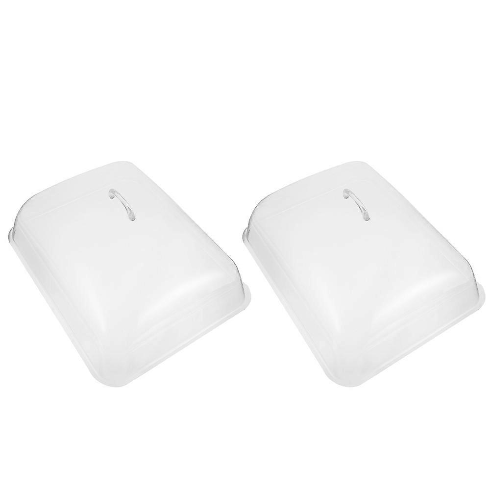 Transparent Food Cover Cake Covers For Dessert Housewarming Gift Rectangular Plastic 2Pcs