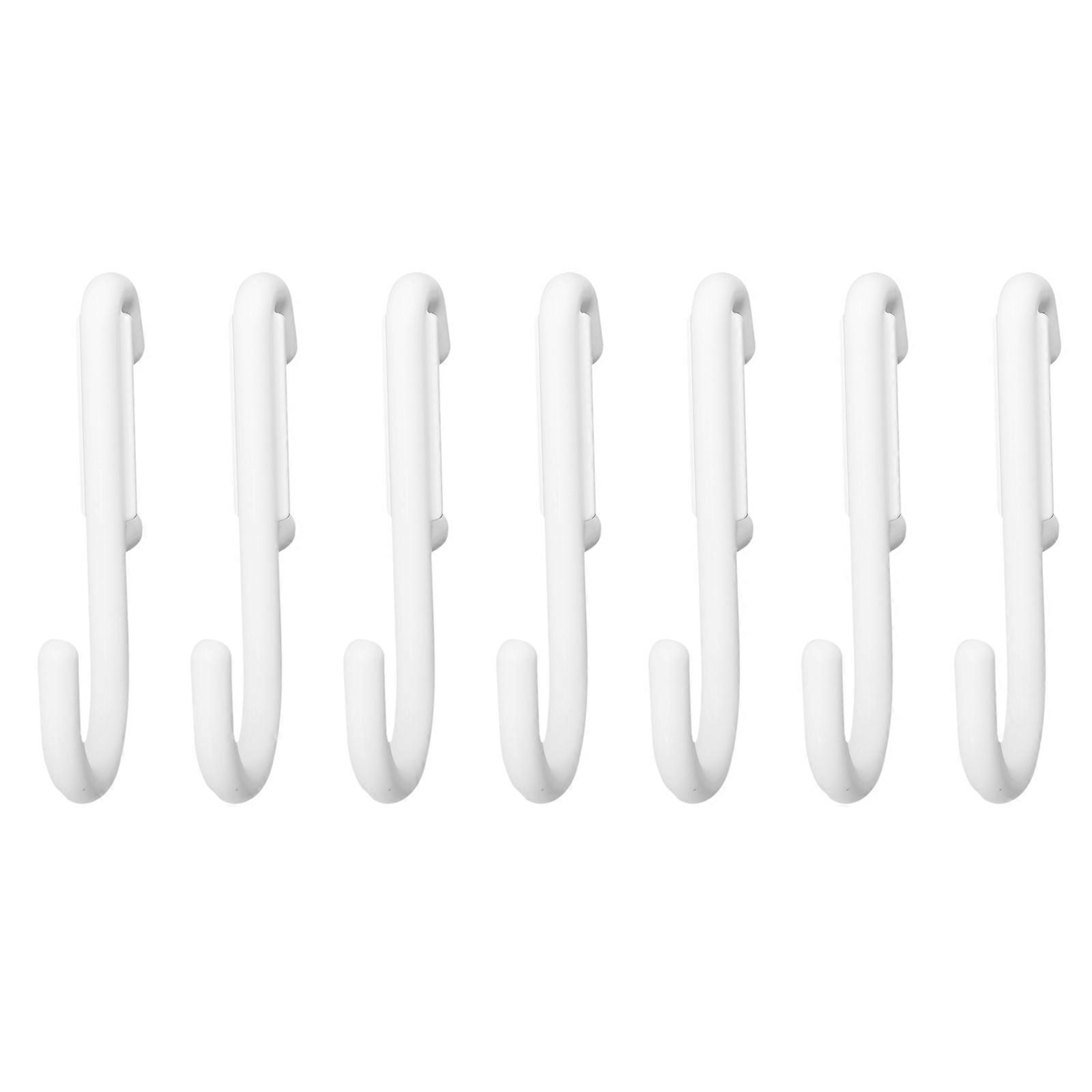 White Plastic Pegboard Hooks for Home Use Easy to Install 7 Pieces Display Shelf Hangers