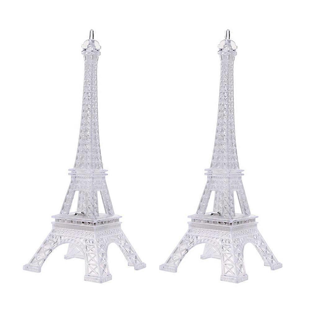 2pcs Creative LED Eiffel Tower Shape Night Lamp Chic Table Light Desktop Decoration 6x6x13cm