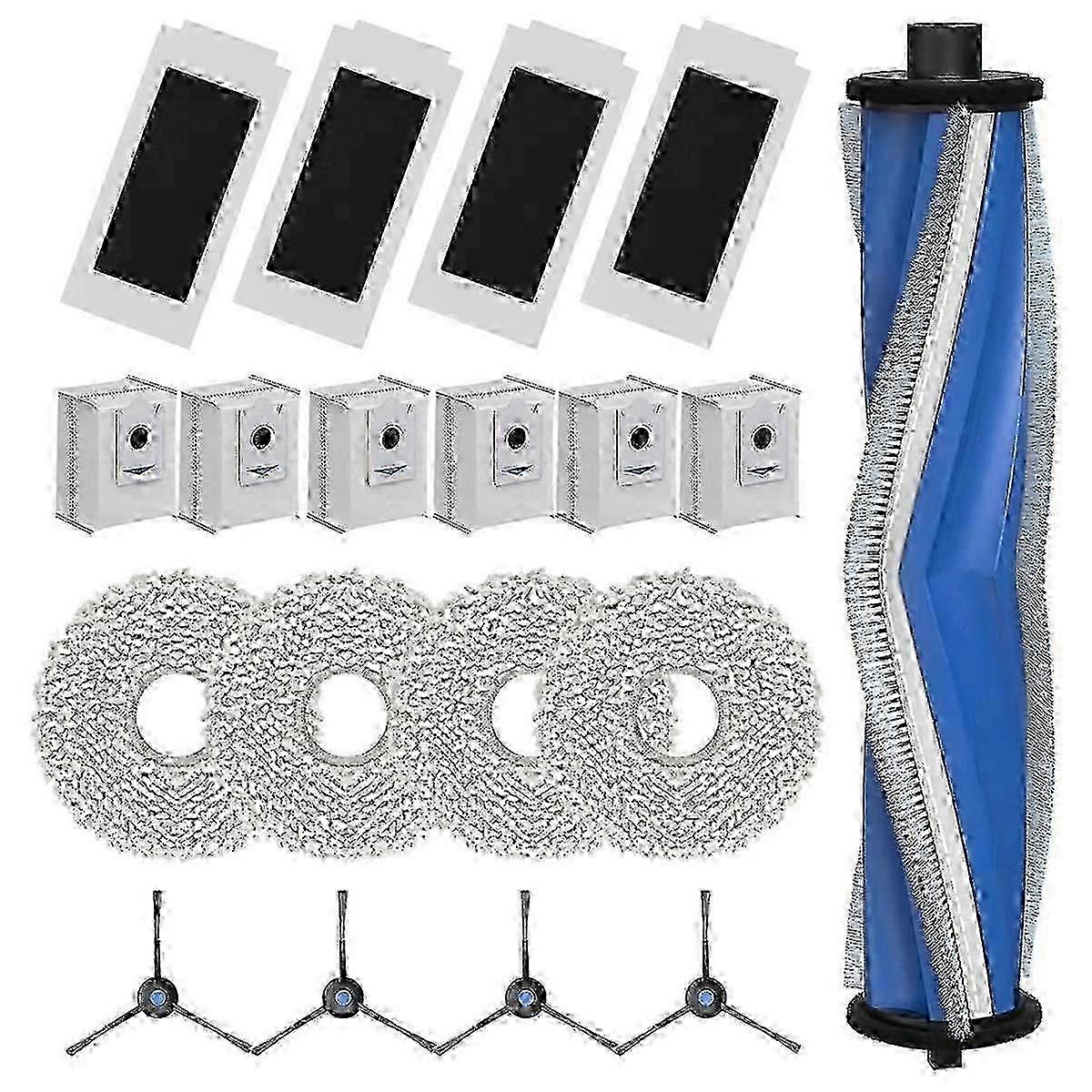 Main Side Brush & HEPA Filters for T30S Omni/Max/Pro Robot Vacuum Cleaner - Mop Cloths & Bags Replacement Set
