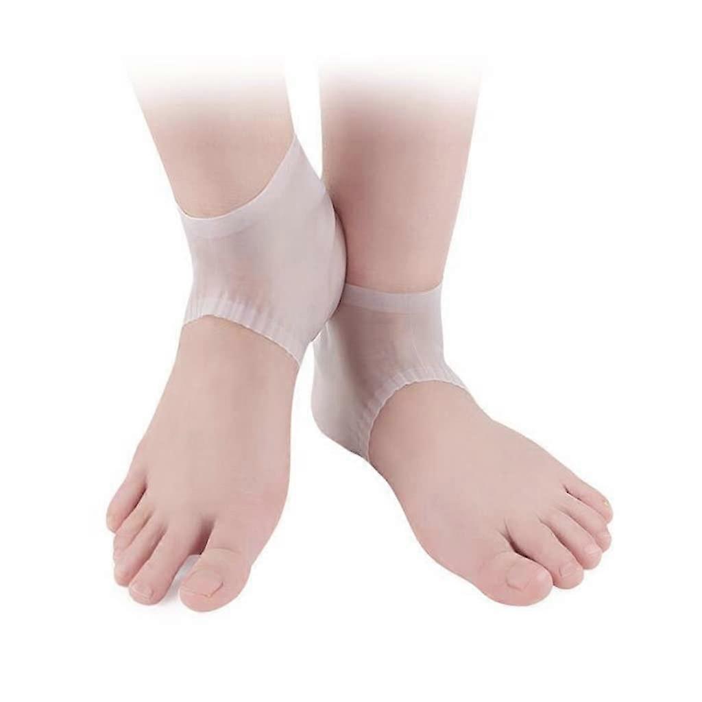 Plantar Fasciitis Heel Cushion Foot Sleeve Breathable Silicone Heel Protector Instant Relief For Spurs White Pink 2 Pack