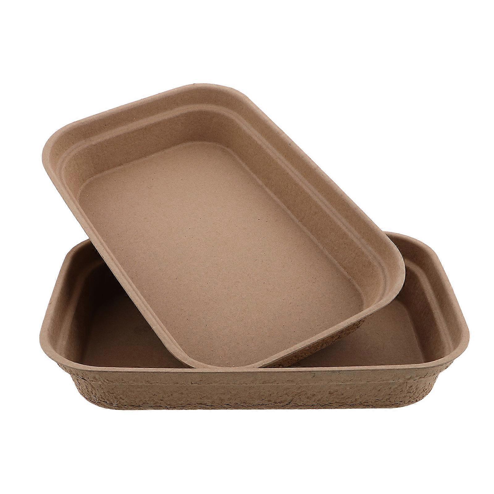 Easy Clean Litter Enclosure Splash Proof Large Pulp For Home And Travel 40X26X7CM 2Set