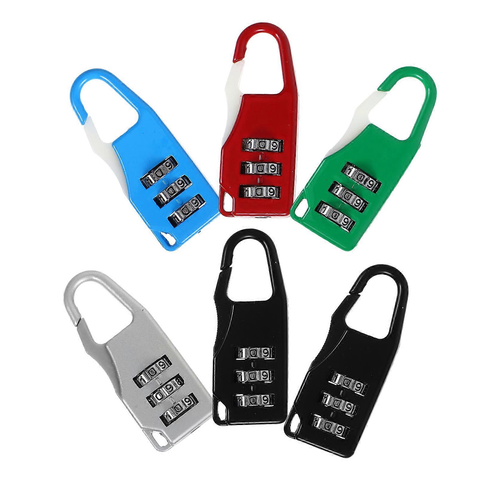 6pcs Luggage Locks with 3 Password Setting Combination Suitcase Padlocks