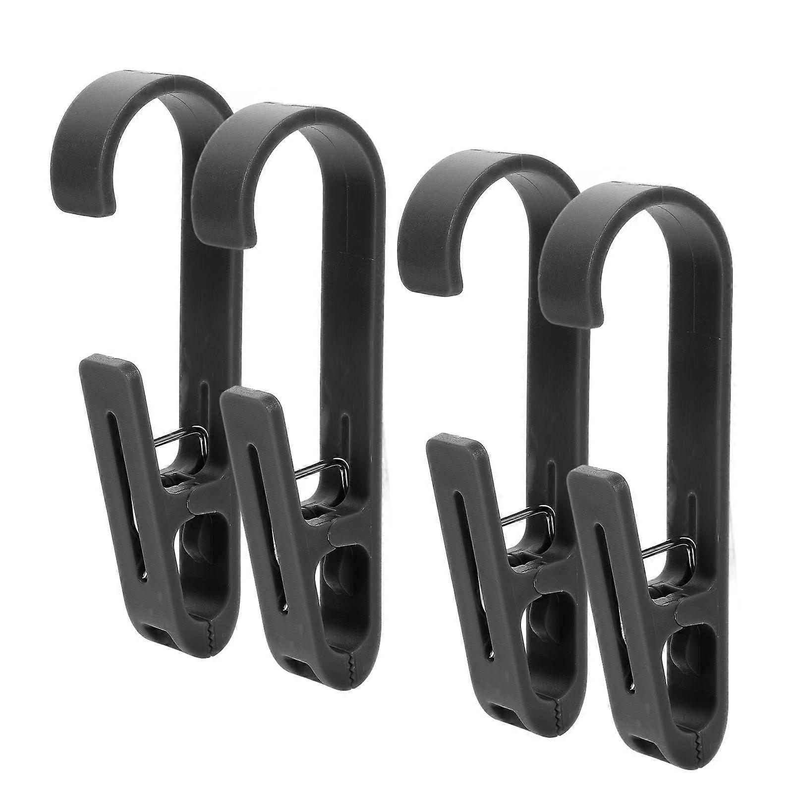 Plastic Laundry Hooks with Clips Versatile Sock Hangers for Closet Organization, Space Saving Design, Grey