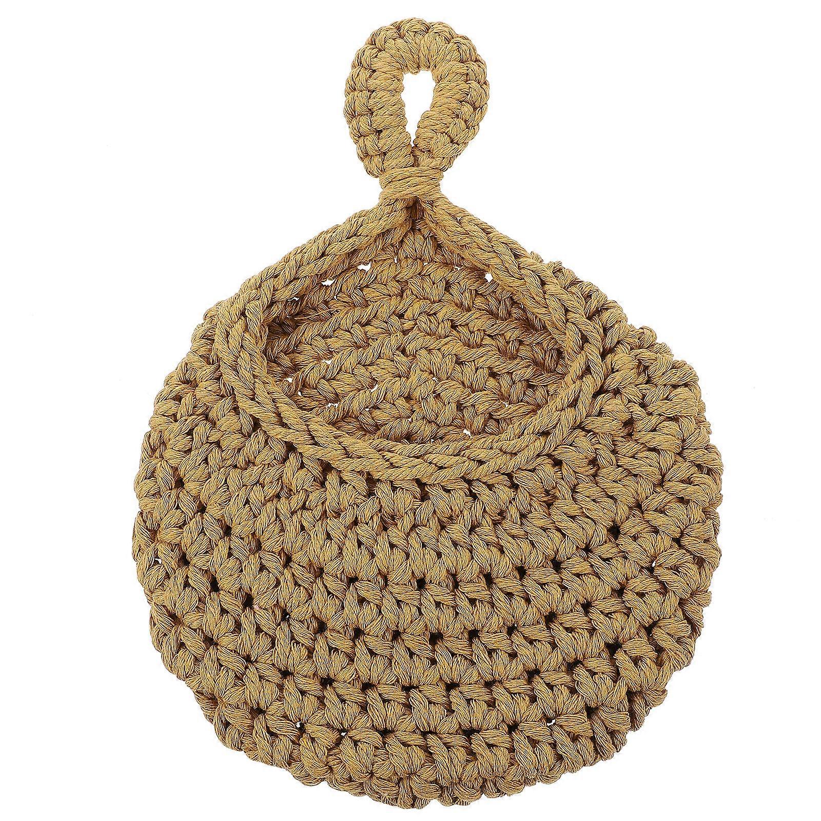 Cotton Rope Vegetable and Fruit Basket Kitchen Wall Hanging Weaved Storage Baskets