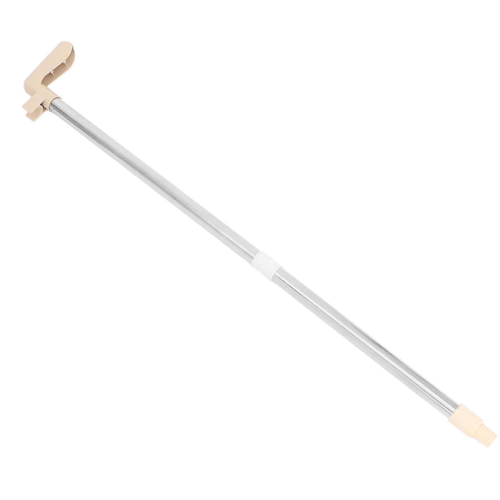 Metal Dustpan Handle Detachable Buckle Replacement Handle Grip Silver