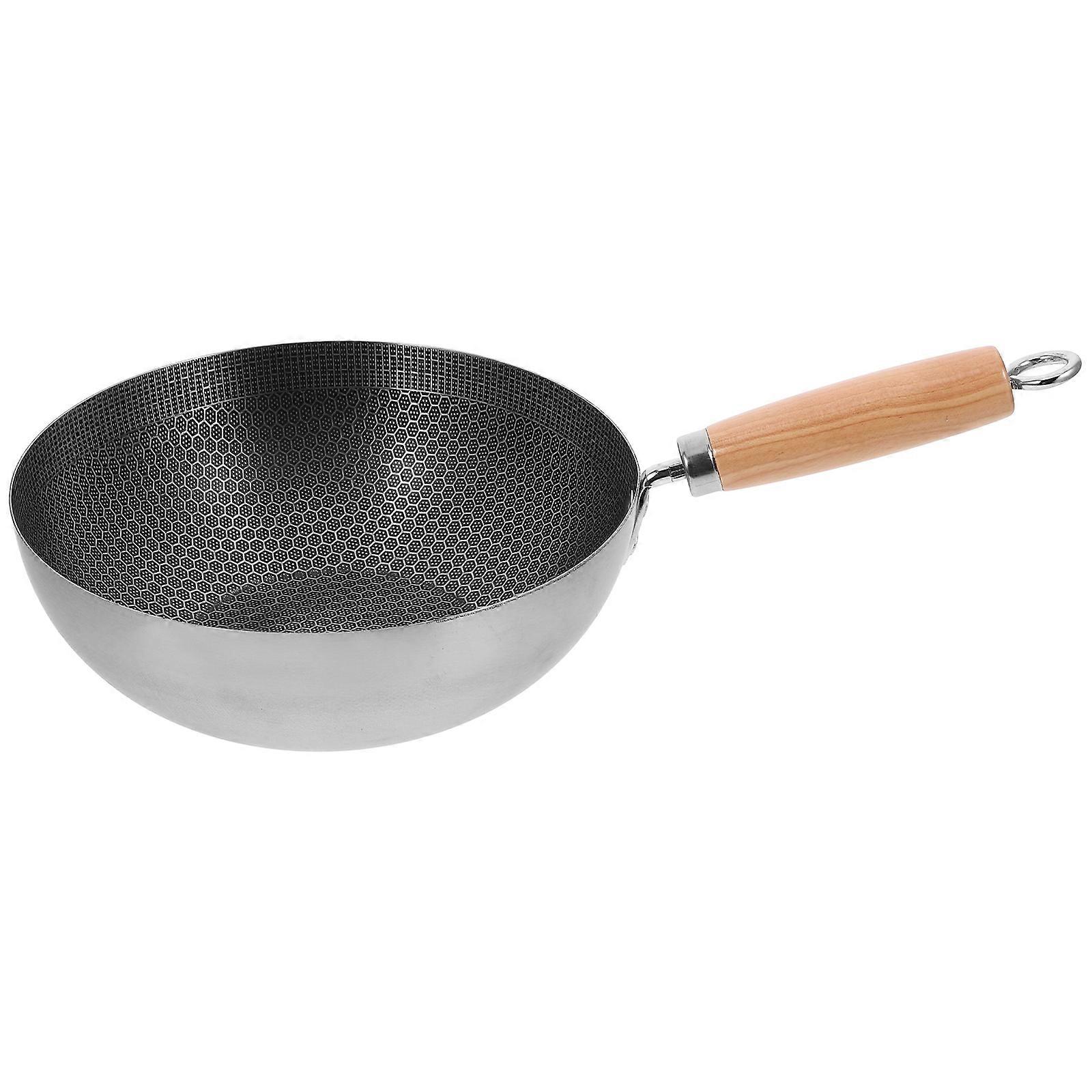 Black Stainless Steel Honeycomb Grain Frying Pan for Cooking Easy Clean Ergonomic Handle 12.5 Inch