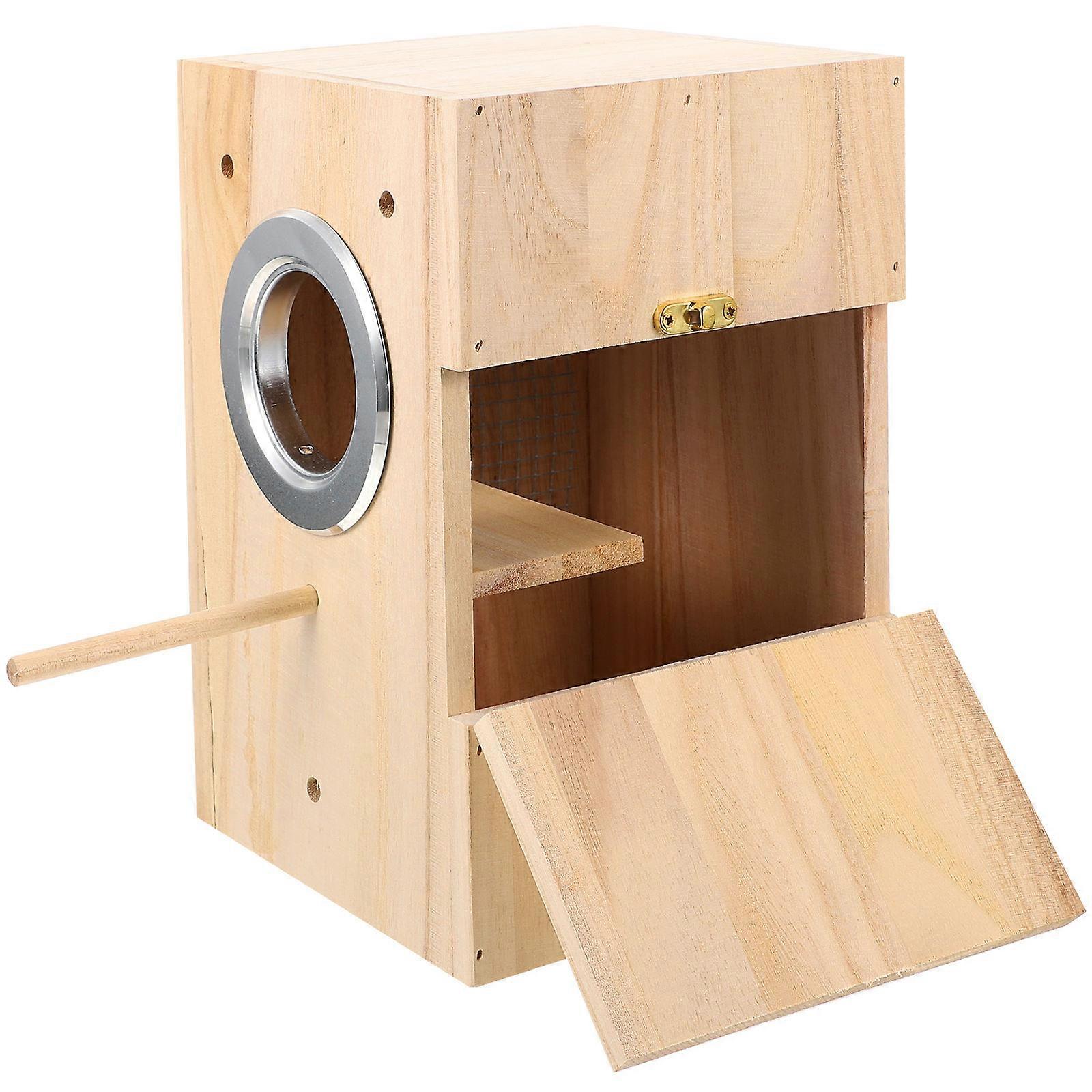 Wood Bird Nest for Birds Use Beige Color Strong and Durable Safe Comfortable Living Place for Small