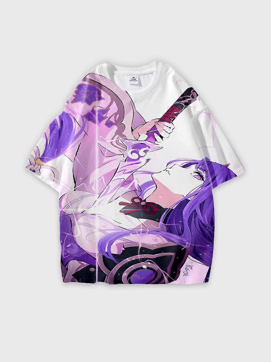 T-shirt round neck Role Pattern loose short sleeve L131