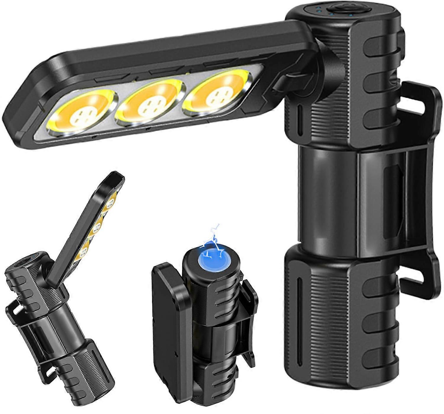 Fitness Pose Light, Magnetic Foldable LED Torch, 180 Degree Rotation Lamp, 6 Modes, Rechargeable 1200mAh Battery
