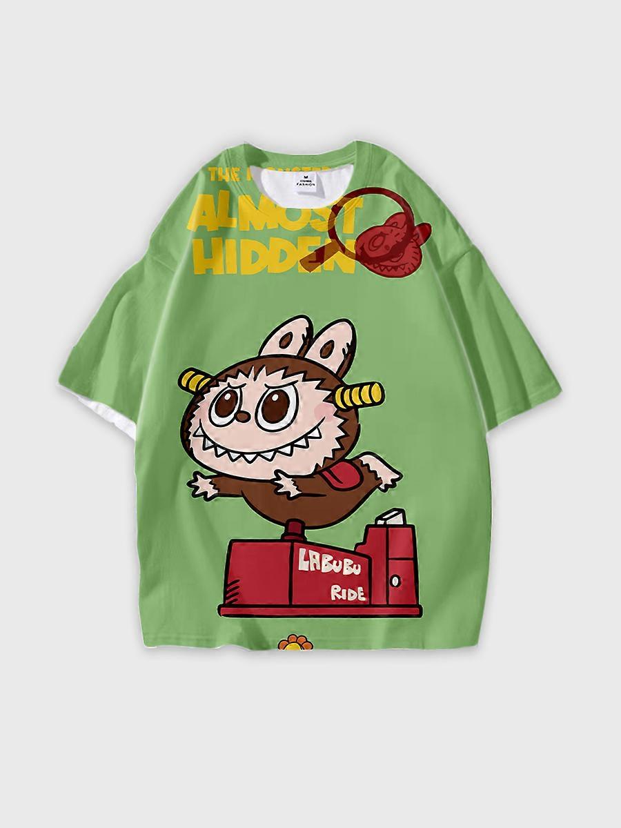 T-shirt round neck Pattern loose short sleeve P1794