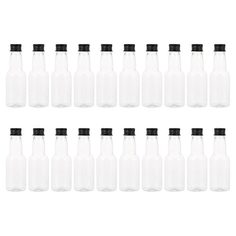 Black Plastic Storage Bottles with Caps for Home Office Parties Lightweight Portable 20 Pcs Mini Size