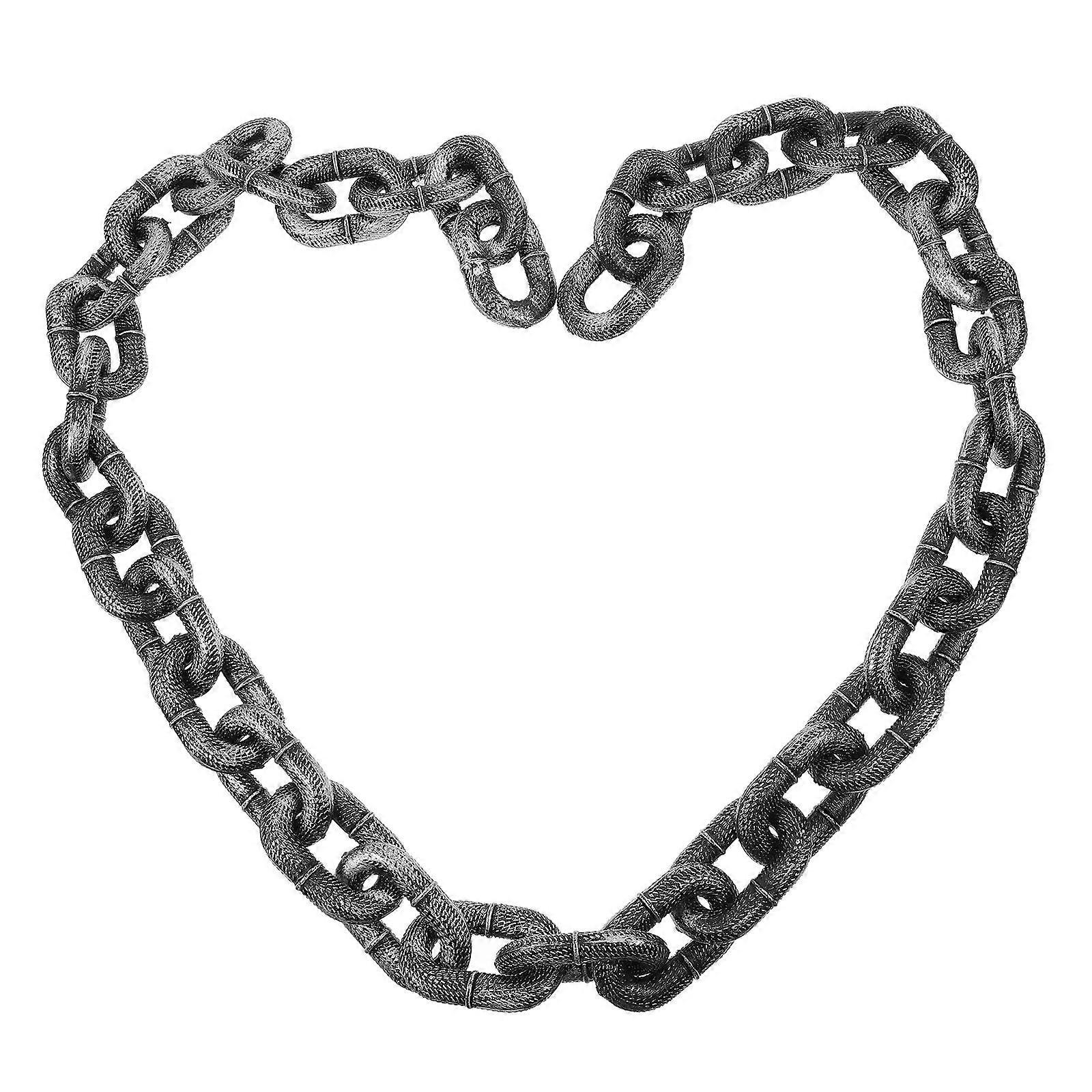 Halloween Plastic Chain Links Prop Medium Silver Costume Accessory for Masquerade Cosplay Party Decoration
