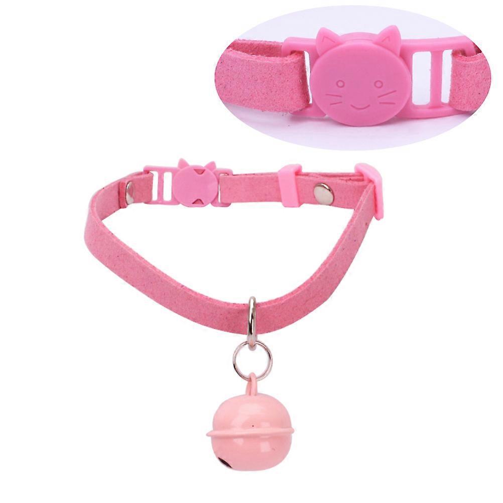 Cat Collar With Bell Sound Alert For Daily Use Suitable For Kittens Size 29 X 1 X 1 Cm Available In Pink 1Set
