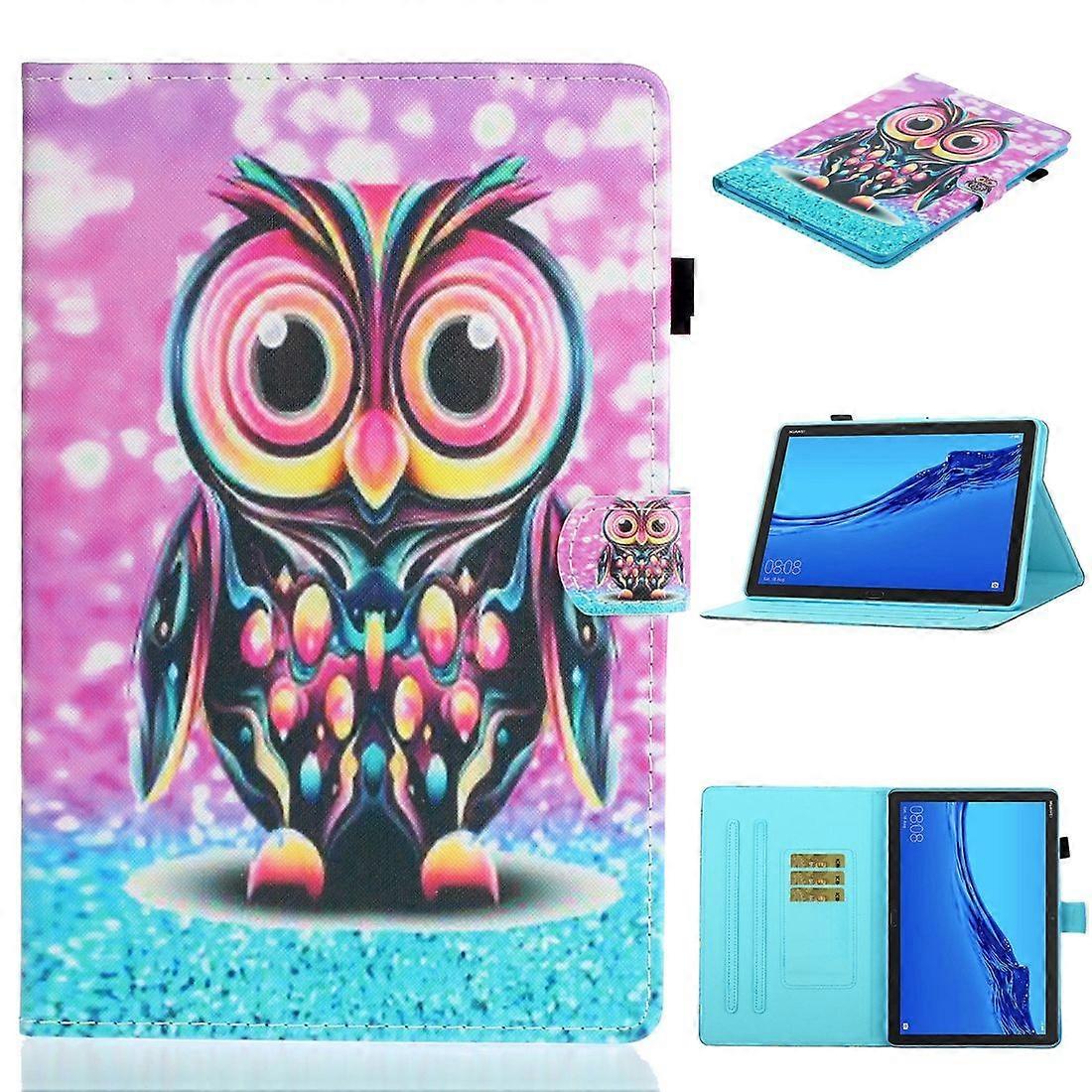 Coloured Drawing Horizontal Flip Leather Case with Holder & Card Slot & Sleep / Wake-up Function For Huawei MediaPad M5 lite