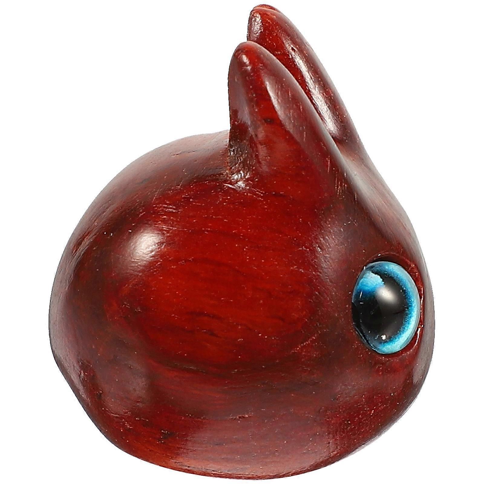 Wood Bunny Figurine Desktop Decoration For Children And In Brown Color 1Pack