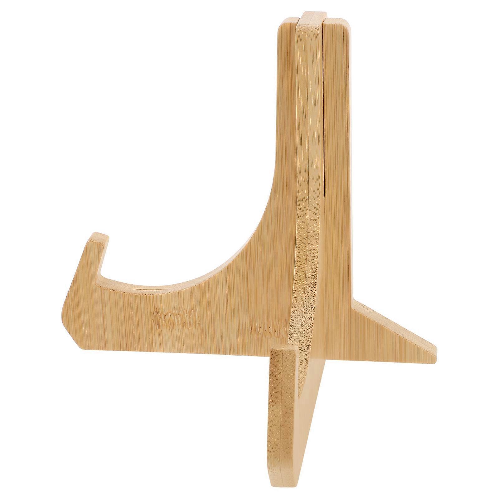 Masteelf Wooden Plate Stand Picture Easels 1 Set Decorative Plate Holders Picture Frame Display Rack for Dish Tabletop Arts Photo Book
