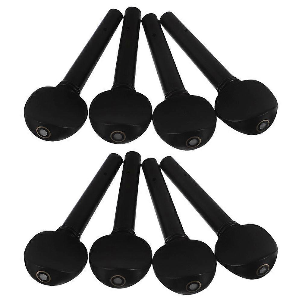 8pcs Violin Pegs Tuning Adjusters for Violin Instruments, Black Wood Instrument Accessories