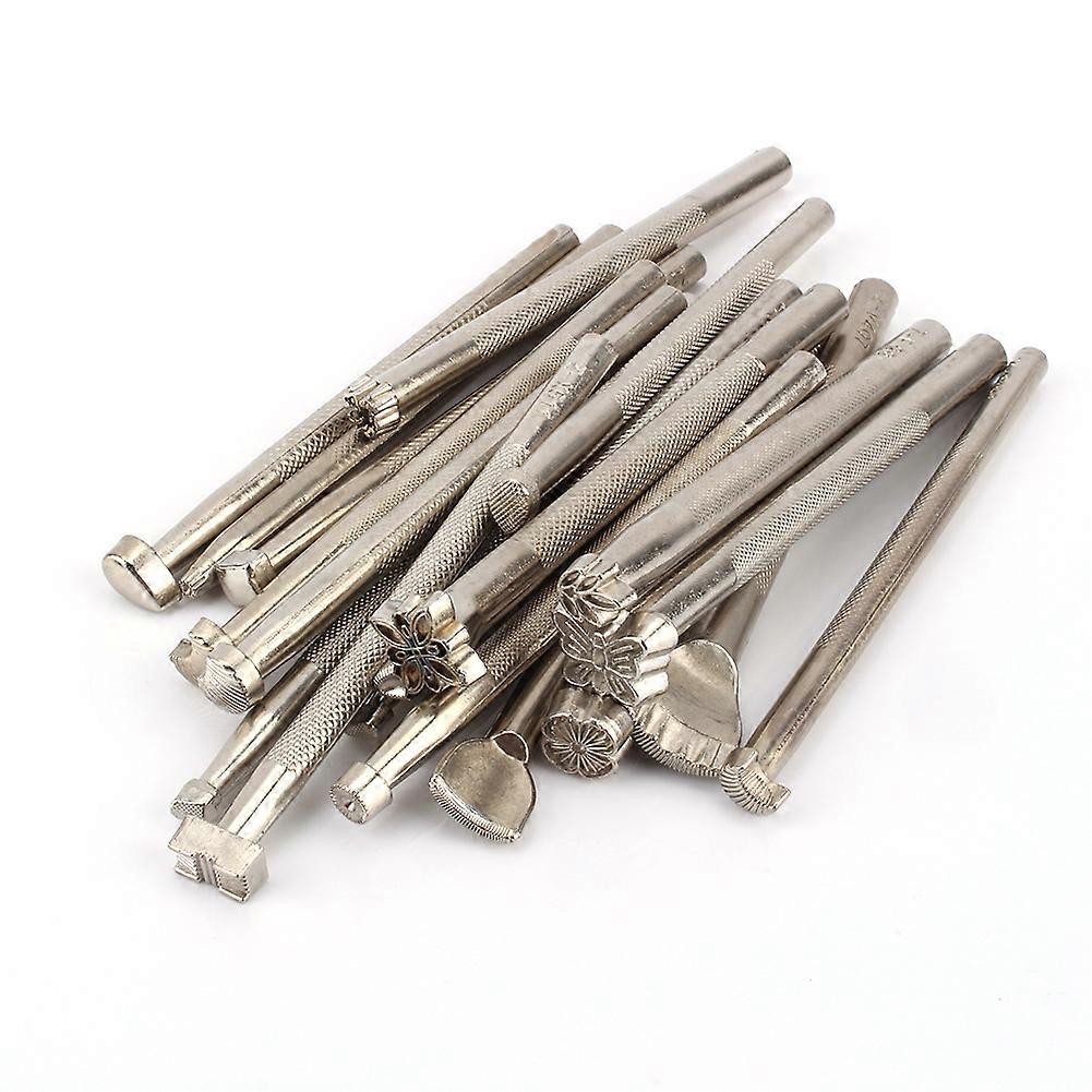 20pcs/set Metal Leather Craft Tools Leather Working Saddle Making Carved Tools Craftool Leather