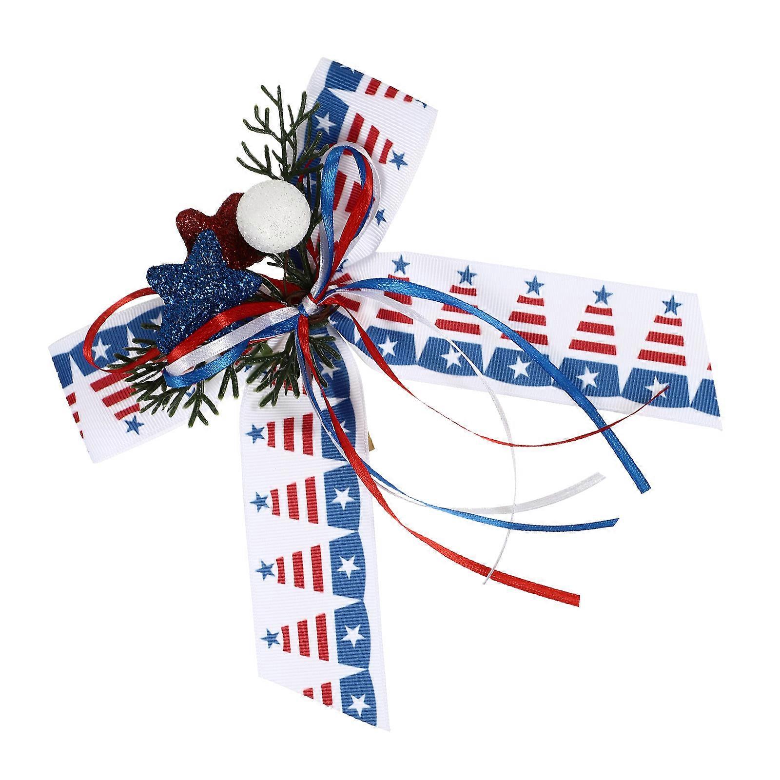 メモリアルデーホームデコレーション19X14Cmボウシェイプ1Pcsのためのアメリカ国旗の弓の装飾