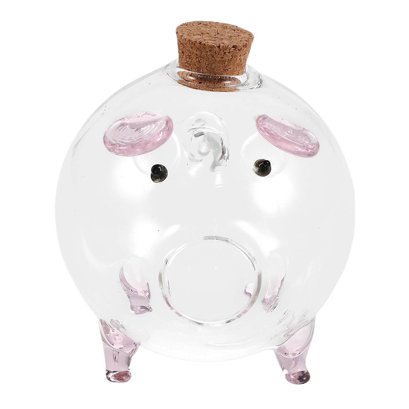 Mini Pig Glass Jar with Cork Lid – Clear Decorative Storage Container for Weddings, Parties & Home Decor Keepsakes