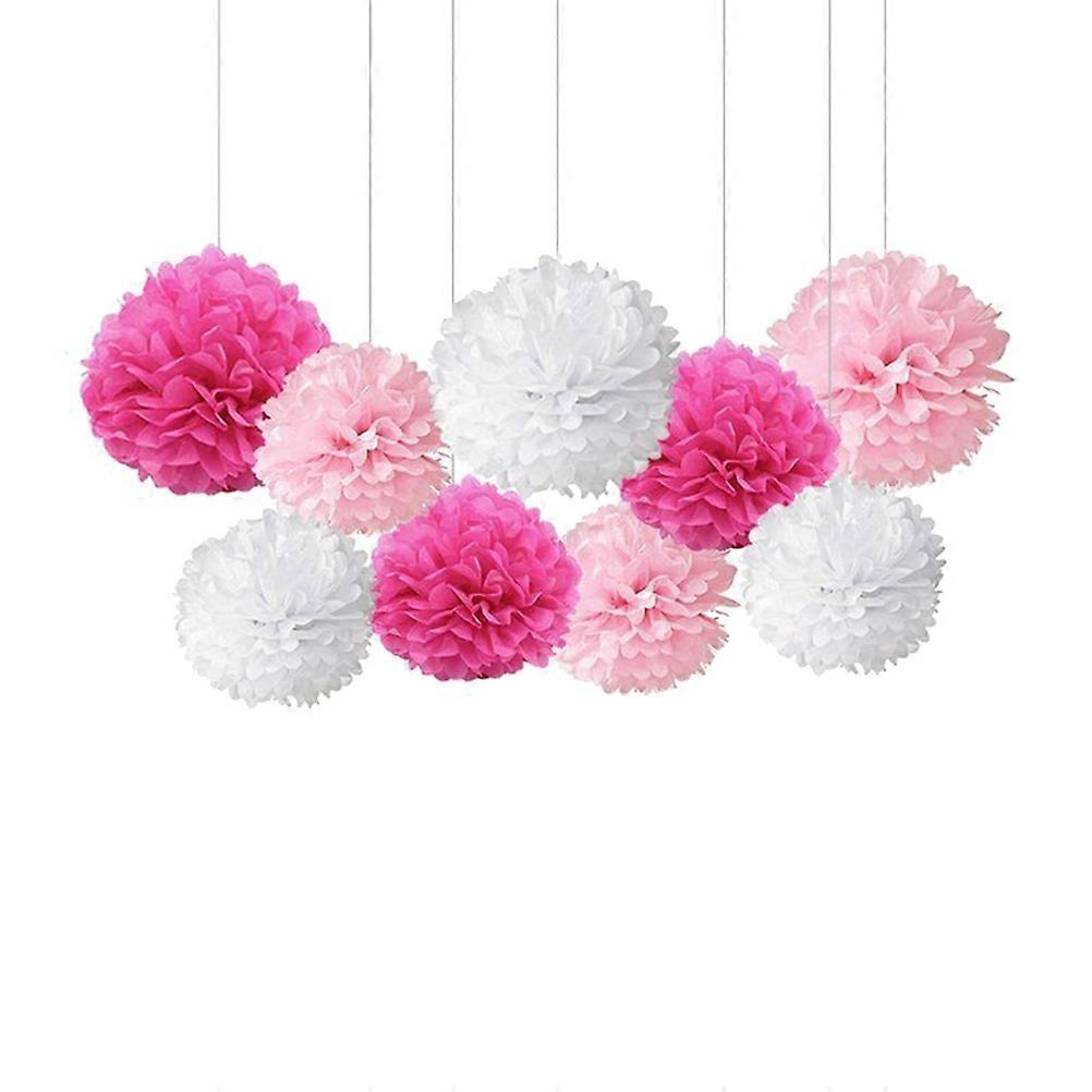 Paper Pom Poms Set for Decor 9 Pieces Violet Paper Balls 8 10 Inch