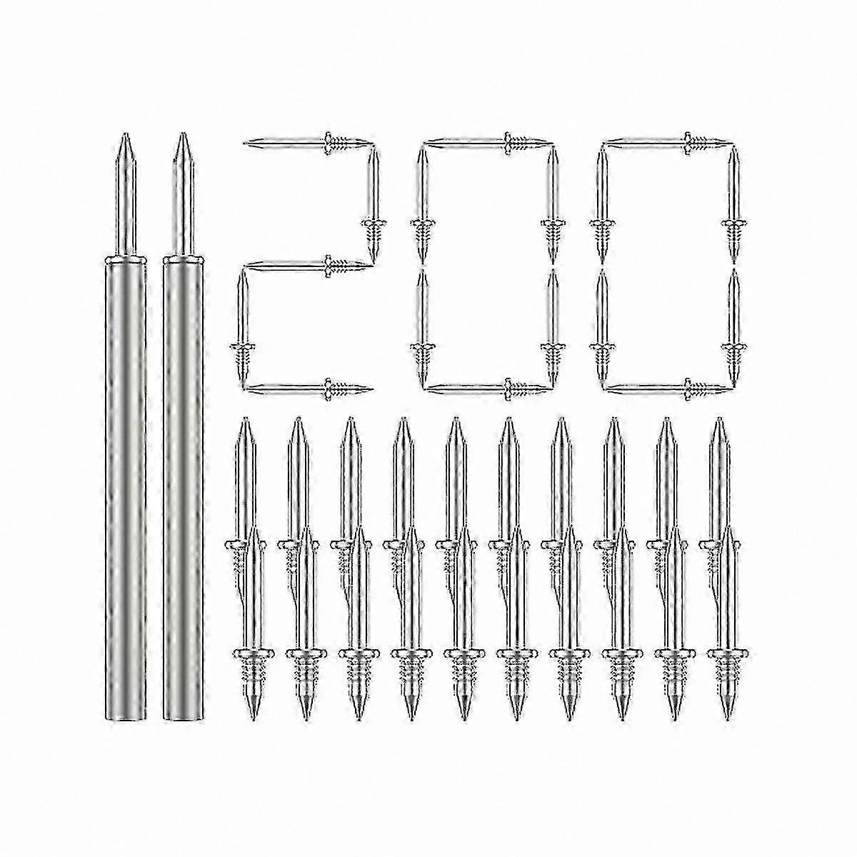 200 Pcs Double-head Skirting Thread Seamless Nail,rust-proof No Trace Skirting Thread Screws Set With 2 Rods, With Nail