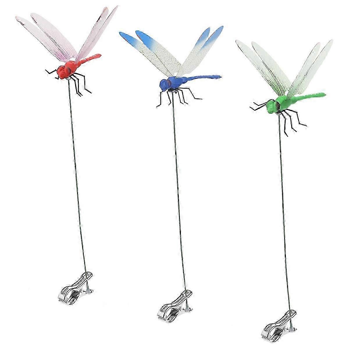 Dragonfly Clip Set in 3 Colors, for Natural & Horse Fly Control perfect for and As A Horsefly Deterr