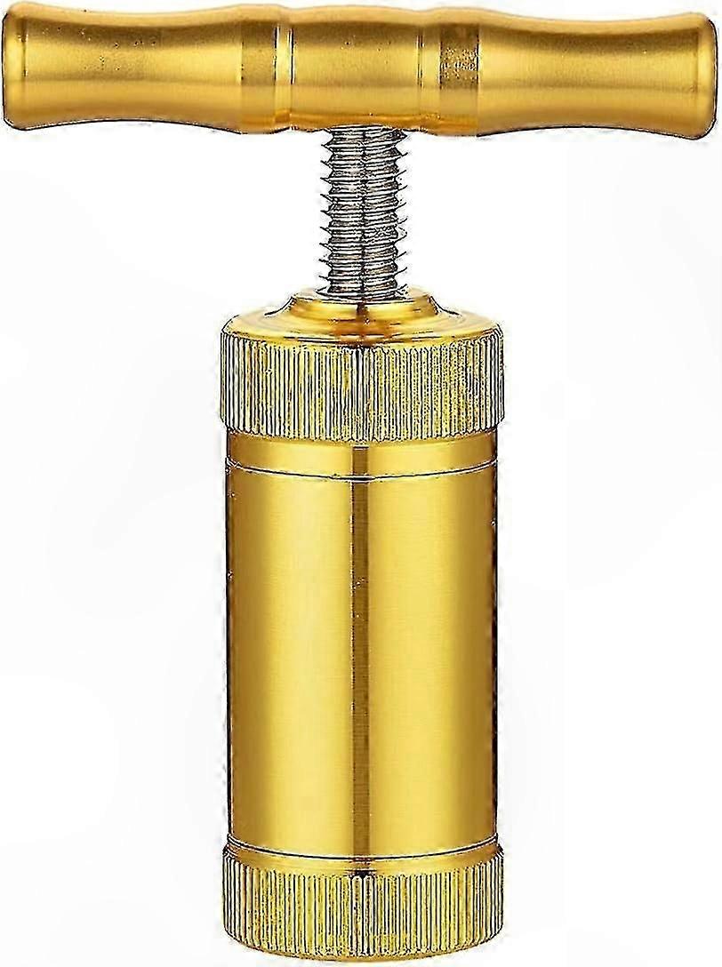 Heavy Duty T-Handle Pollen Press Tool for Rosin and Kief - Portable Metal Press for Tobacco Use