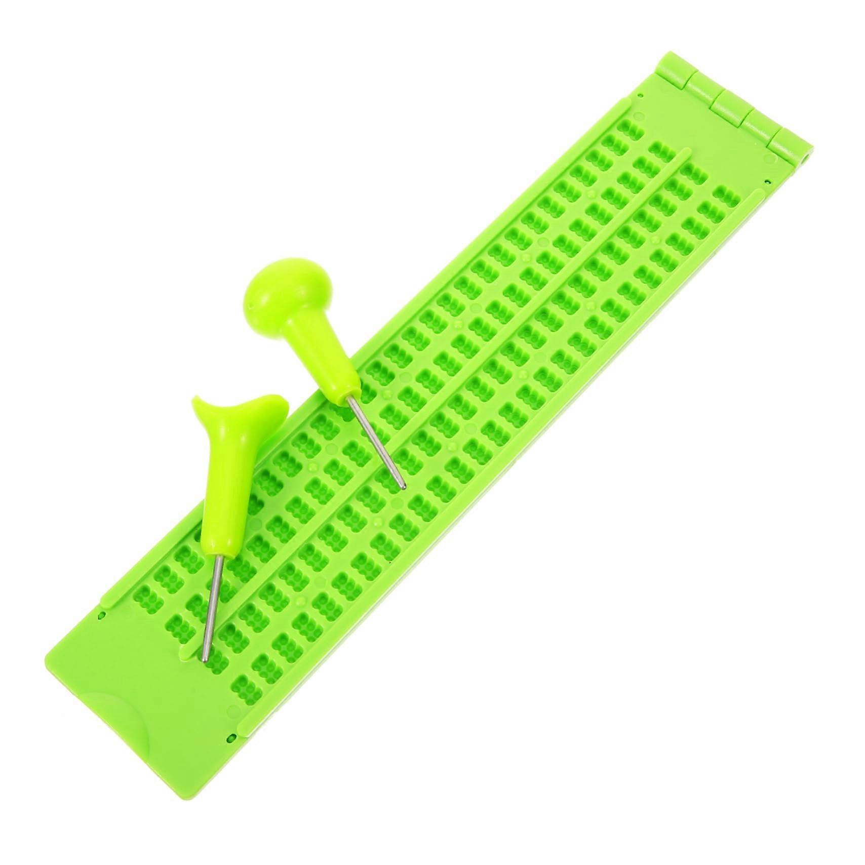 Braille Tablet Pen Slate Kit Learning Tool Writing Board Stylus Set Green