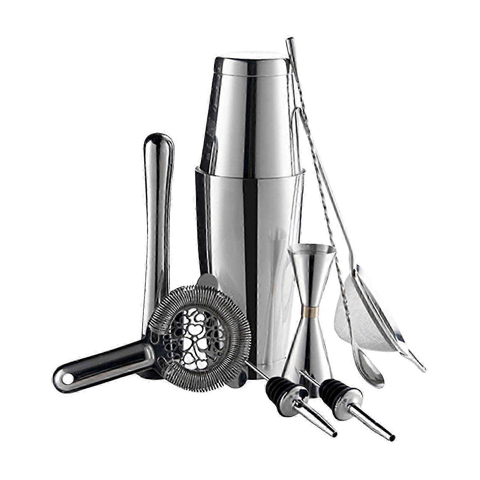 7pcs/set Drinks Shaker Set Portable Rust-proof Stainless Steel Wear Resistant Cocktail Mixers Set For Pub