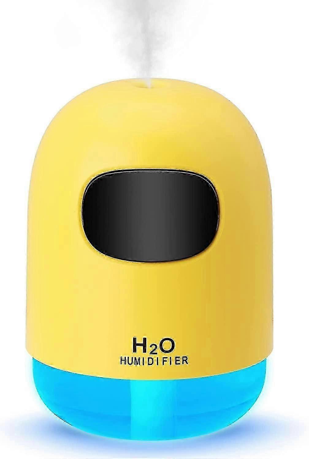 Mini Air Humidifier, USB Portable Essential Oil Mist Maker, 200ML Mist Humidifier with Night Light f