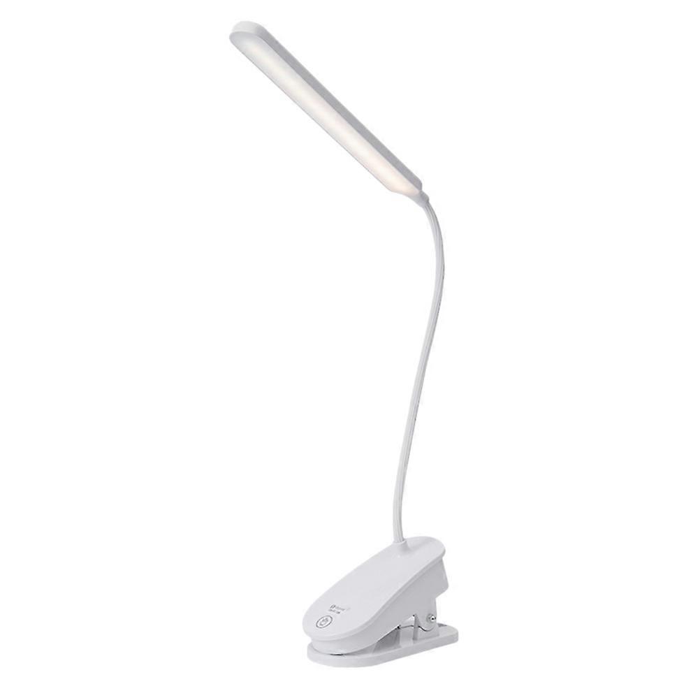 Clip-On Bed Reading Lamp Dimmable Brightness Gooseneck Design Eye Protection For Table Use Portable White 1Pack