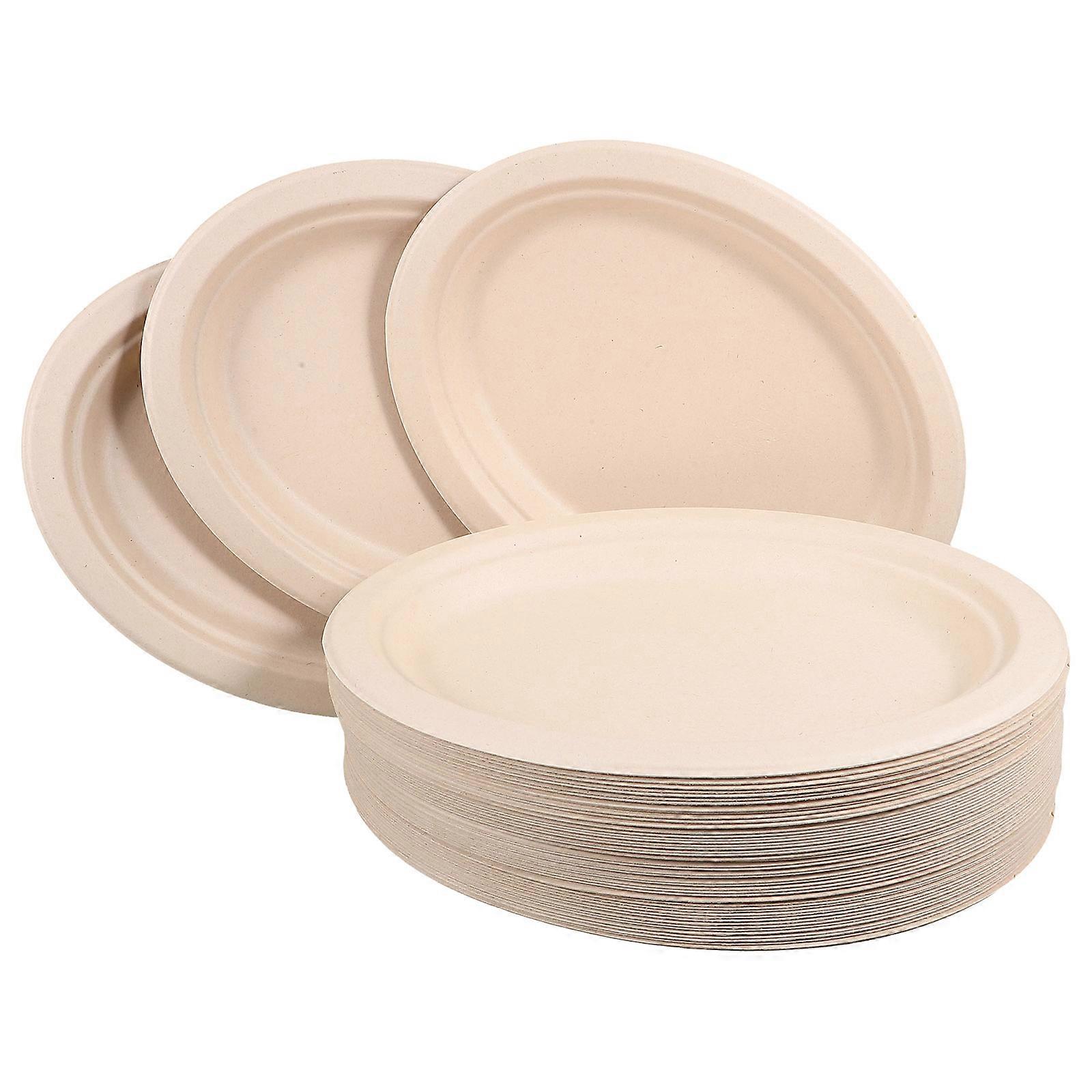 Paper Dinner Plates 50Pcs Ideal For Serving Food At Gatherings And Festivals With Use And Practical Characteristics