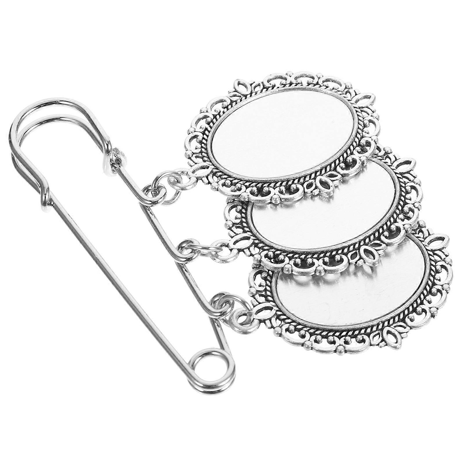 Zinc Alloy Brooch Pin for Decoration Silver Color Suitable for Graduation Gifts and DIY Projects 1.5 Inches