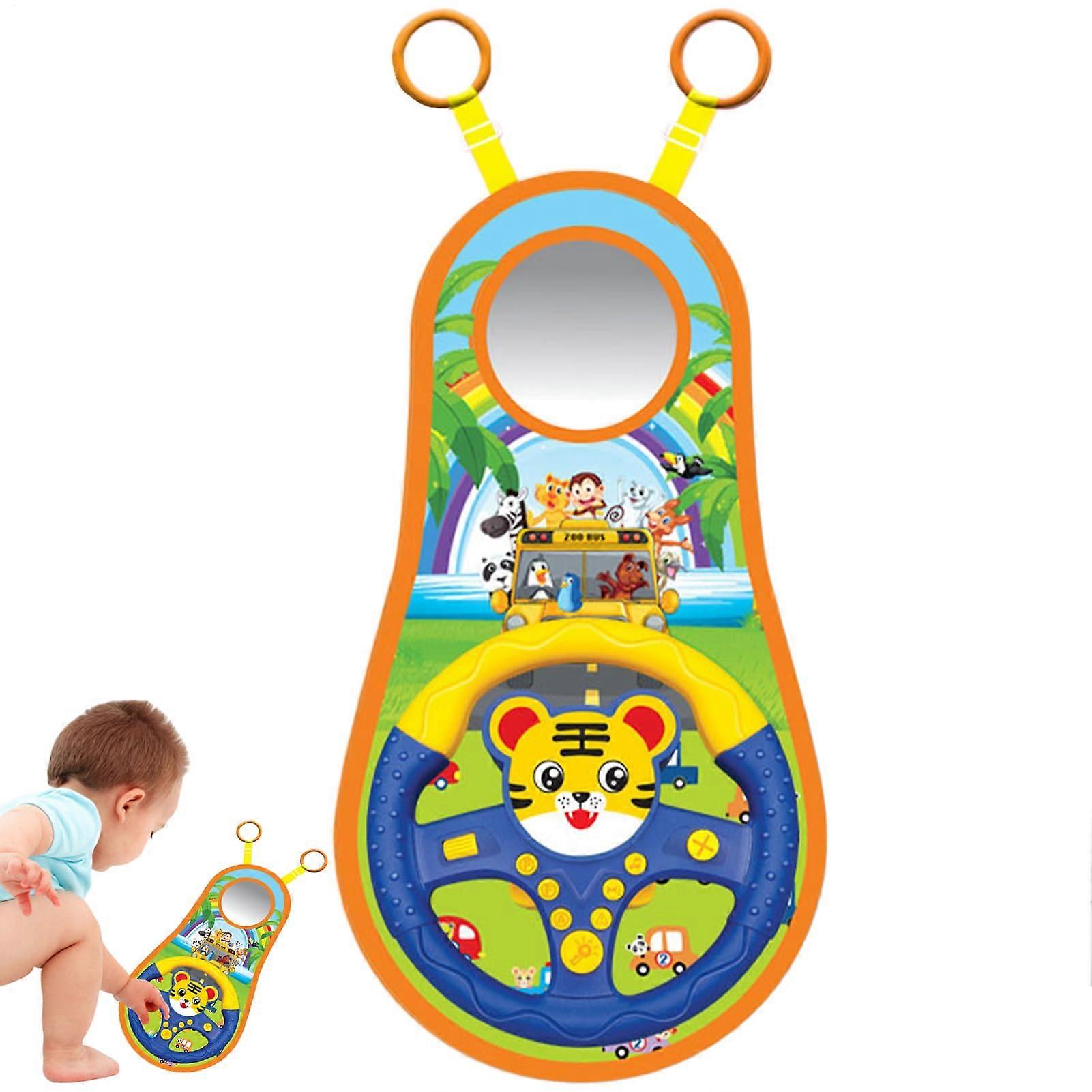 Children's Steering Wheel Toy 360° Rotating with Volume Control, Music, Sounds for Kids