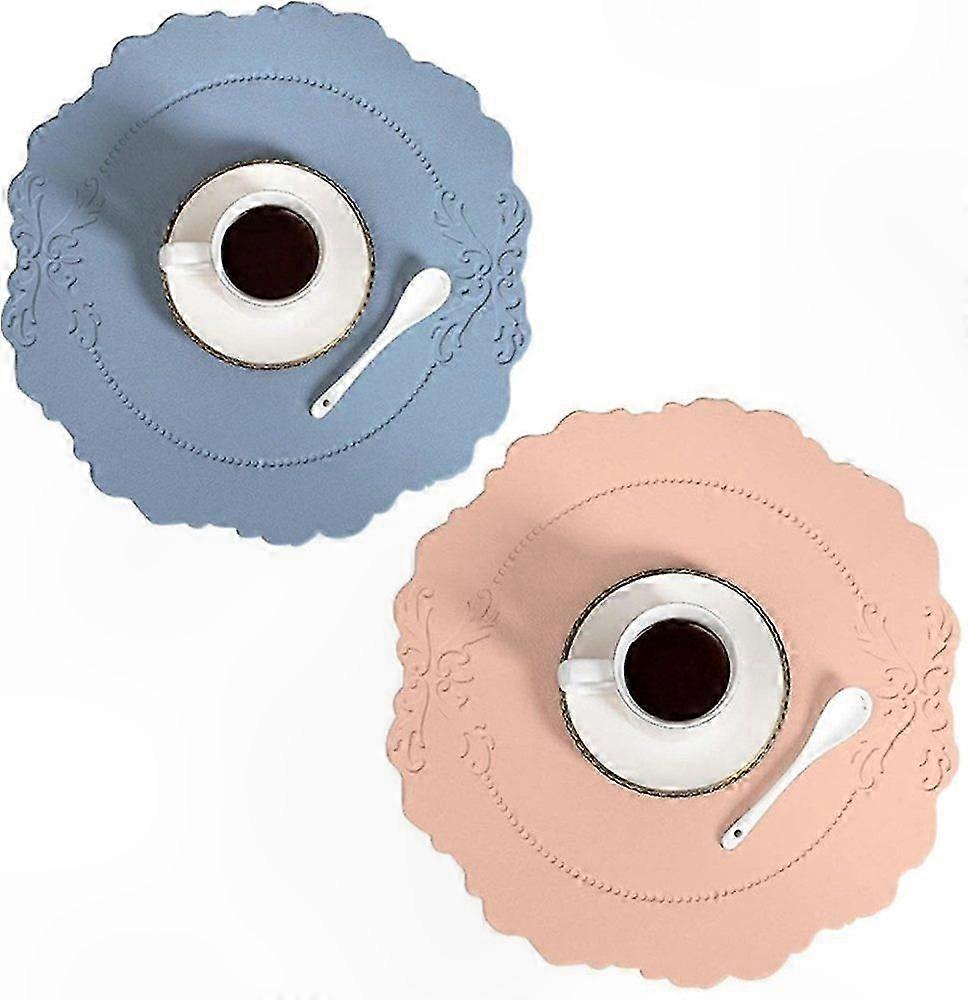 Set of 2 Non-Slip Table Mats, Waterproof Placemats with Elegant Design for Dining Use
