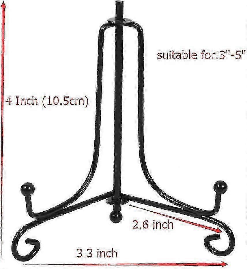 2025 2 Pack Iron Display Stand, Black Iron Easel Plate Display Photo Holder Stand, Displays Picture Frames, Decorative Plates,tablets And Art 4 Inc