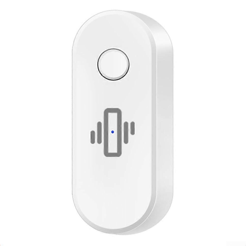 Vibration Detector for Home Security with Smart Automation for Tuya Platform - White, Wireless, Compact Design