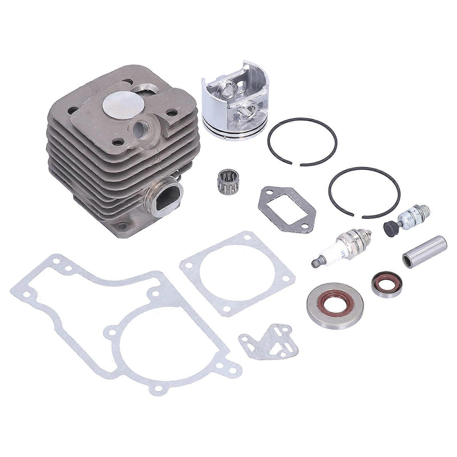 Cylinder set, 52mm cylinder piston seals, oil seals, replacement set, compatible with MS381 038 MS 381 chainsaw parts