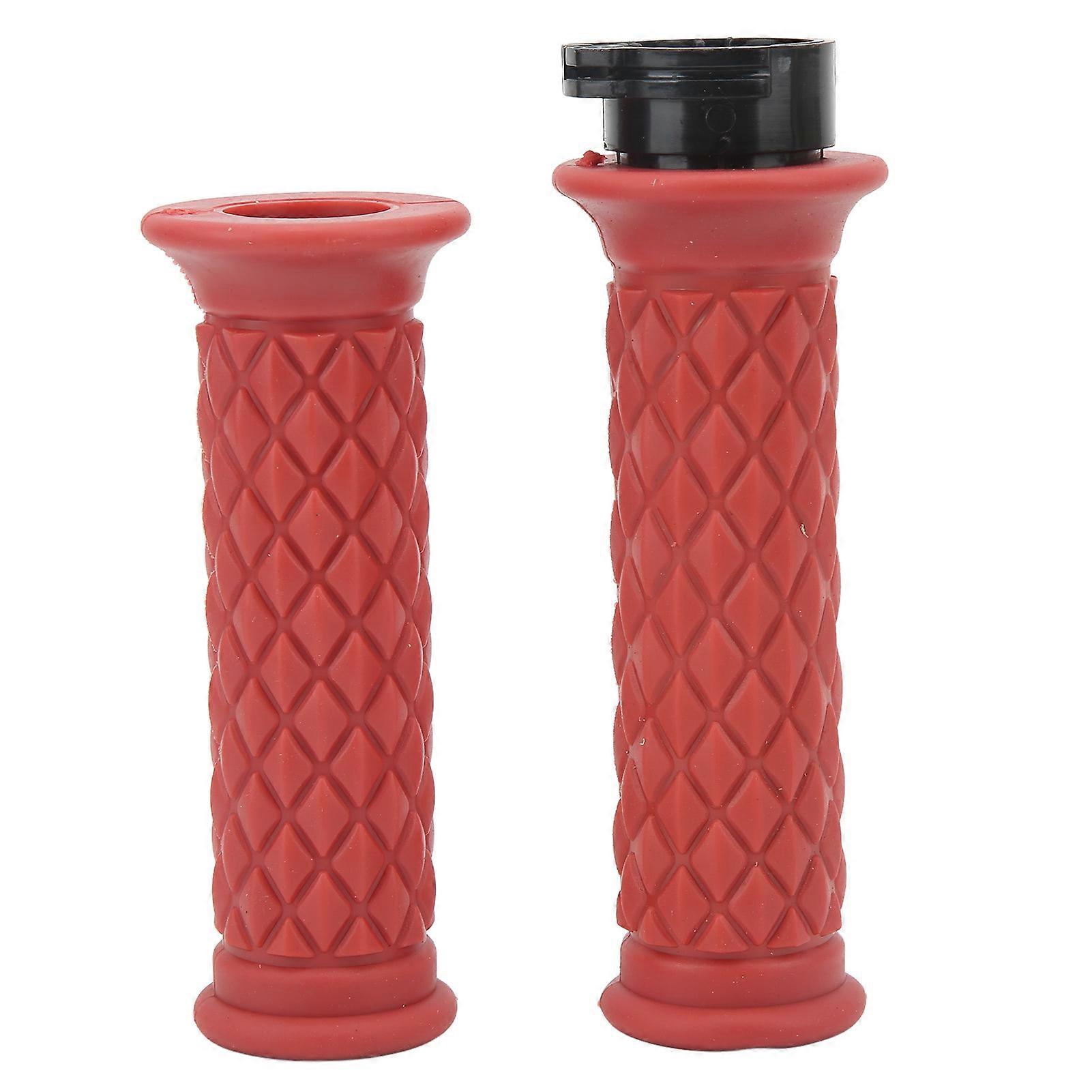 Pair of 25mm Red Motorcycle Handle Grips Universal Throttle Replacement for CBR600RR CBR1000RR