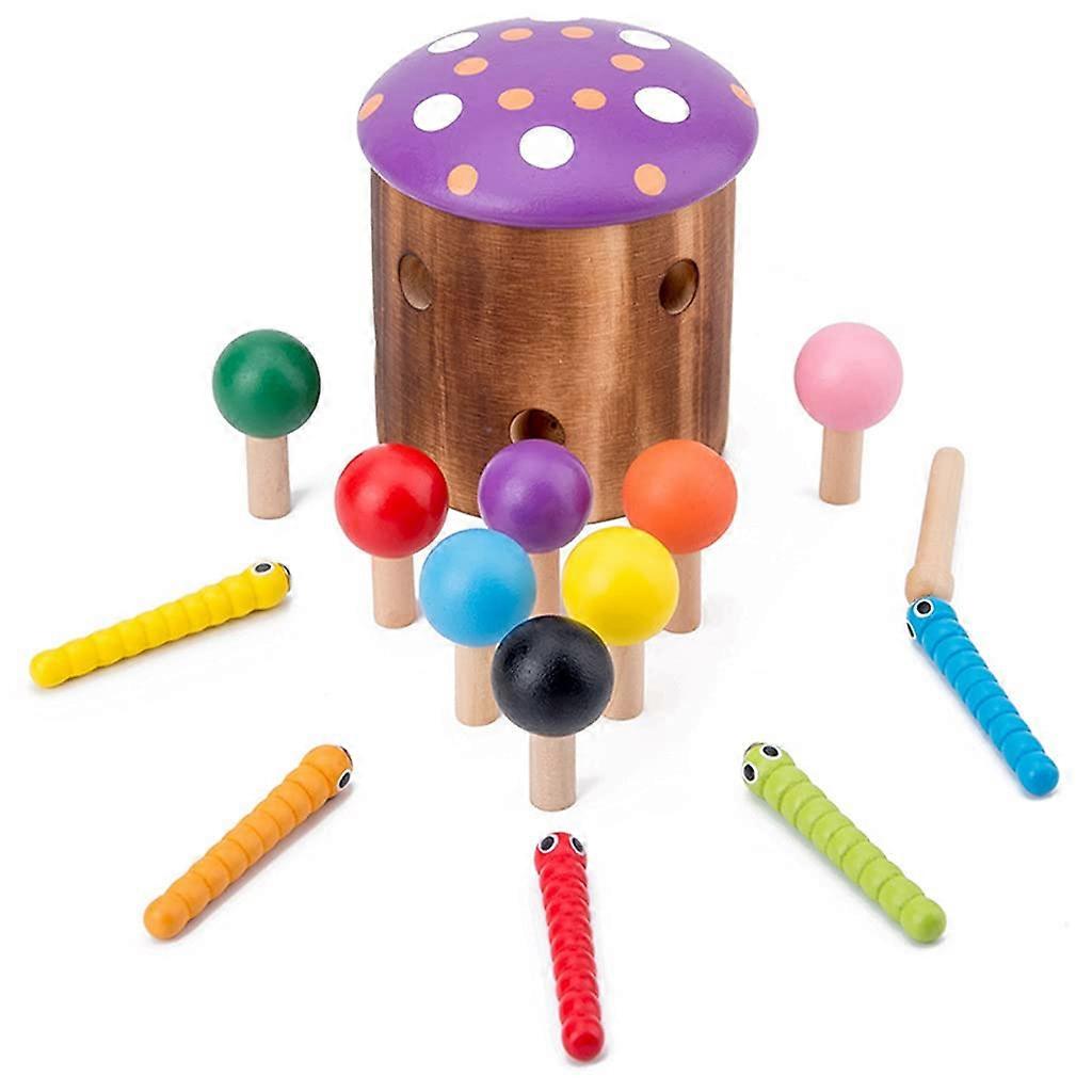 Wooden Feeding Toy Puzzle for Toddlers - Realistic Feeding Play Set for Education and Pretend Play, Preschool Learning