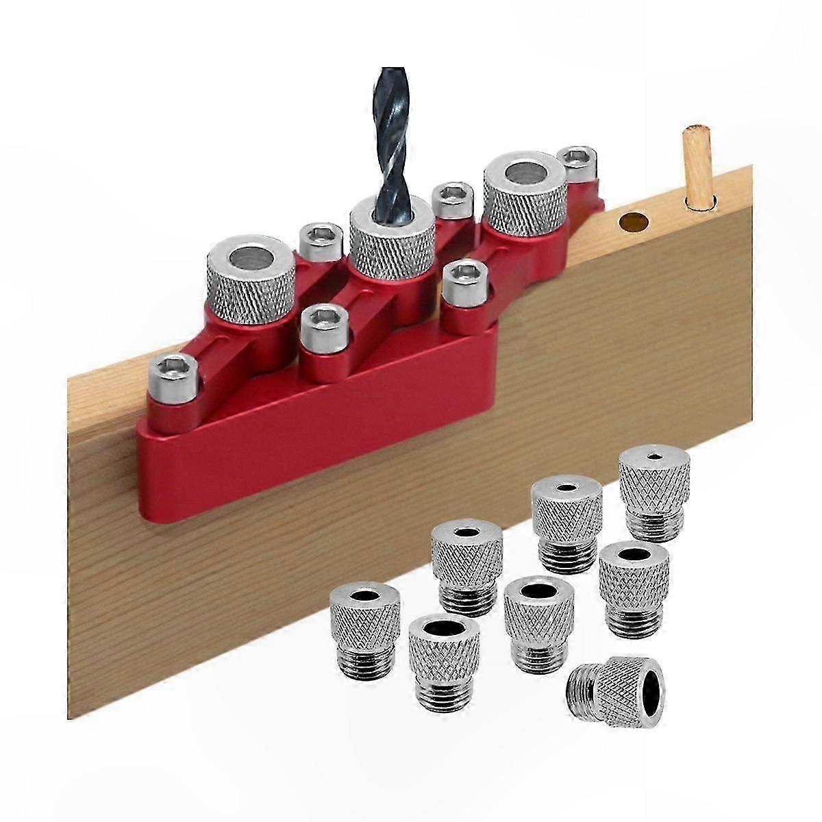 Woodworking Drill Guide for Dowel Hole Positioning, 3-10mm Self-Centering Jig Tool