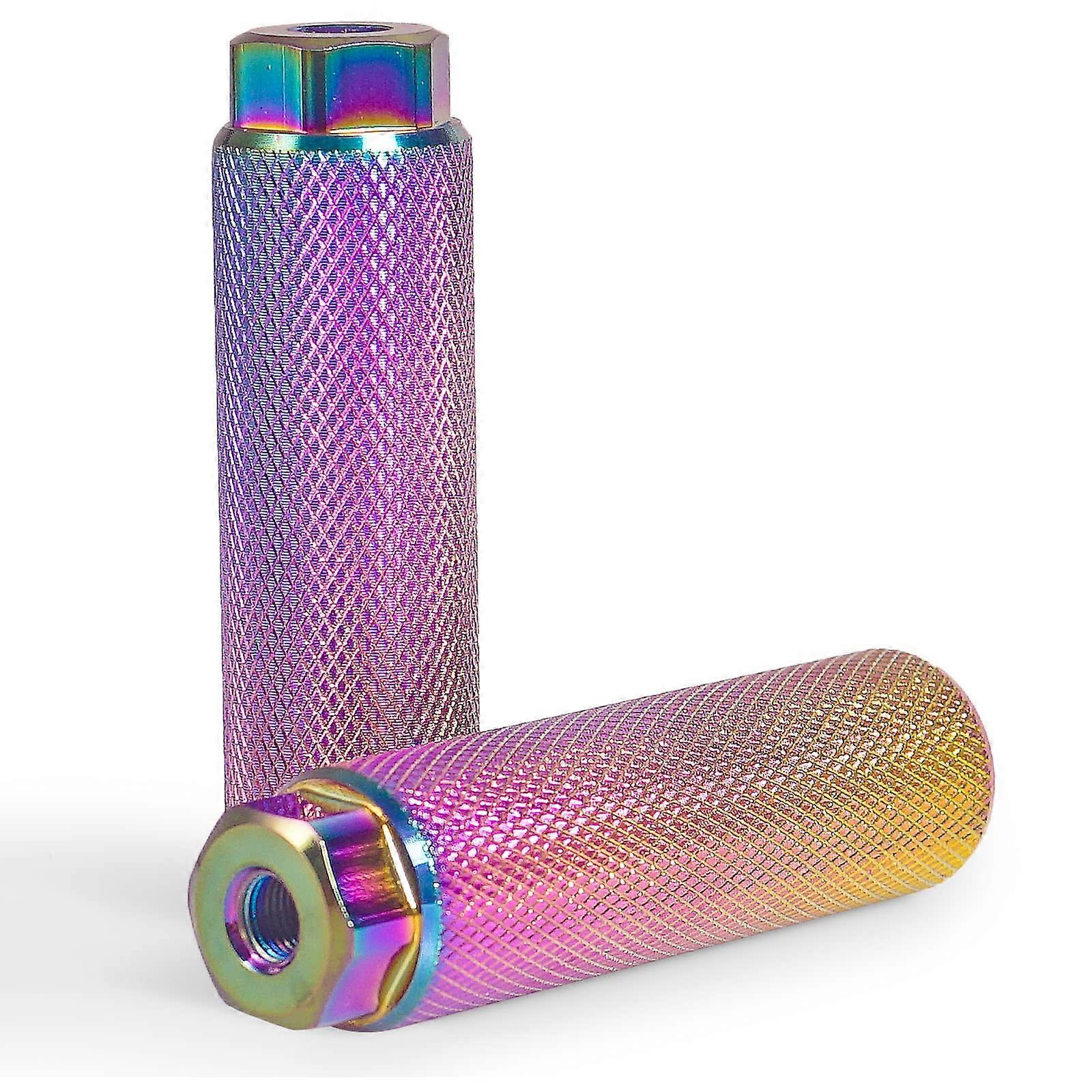 BMX Pegs Aluminum Alloy 2-Piece For BMX Stunt, Colorful Anodized Finish, Compatible With Standard BMX Axles